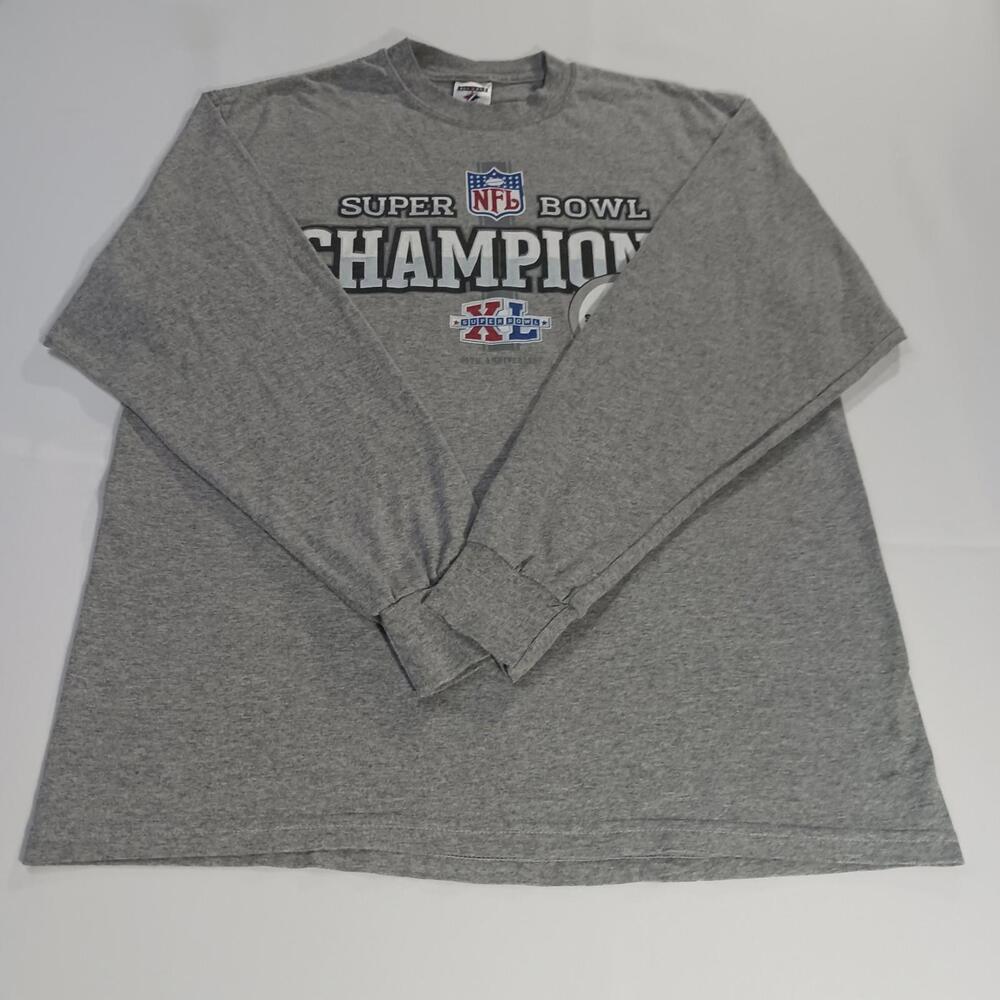 Vintage Pittsburgh Steelers Super Bowl XL Champions Men's Long Sleeve Shirt Sz L